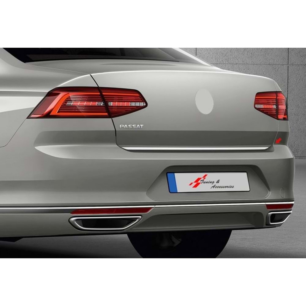 VW Passat B8 2015+ - Krom Bagaj Alt Çıtası, Paslanmaz Çelik