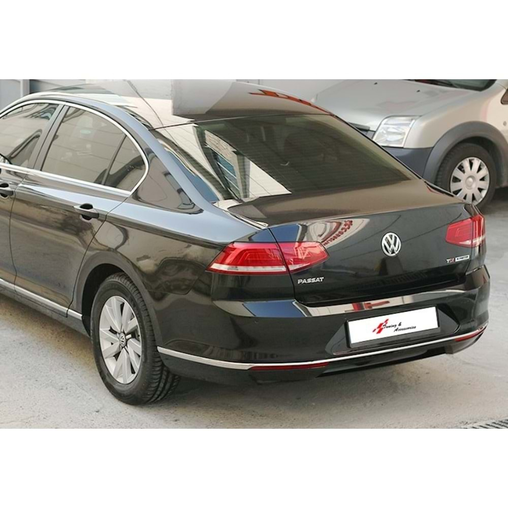 VW Passat B8 2015+ - Krom Tmpn. Alt Çıtası Arka 3 Parça, Paslanmaz Çelik Set