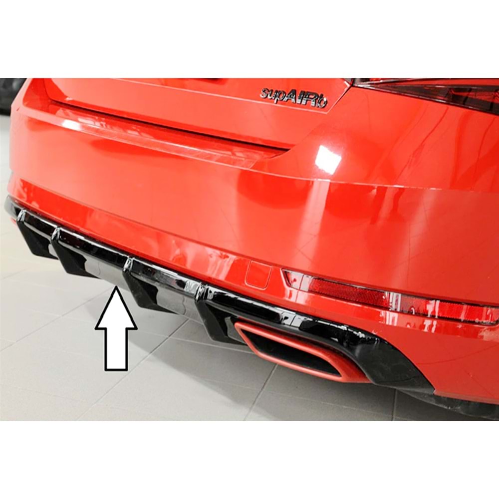 Skoda Superb Mk3 2015+ - Difüzör/Arka, A Plus Rieger V1 Stil, Piano Black Yüzey Parlak Ürün Yüzeyi, Vakum