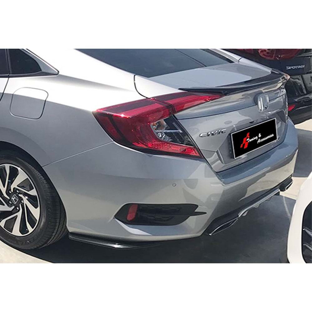 Honda Civic FC5 2016+ - Arka Flap Oem Stil, Mat Siyah ABS Set