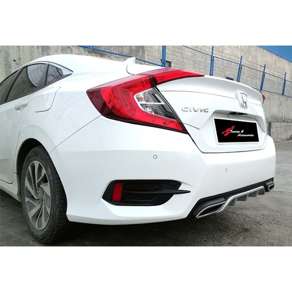 Honda Civic FC5 2016+ - Difüzör Trend V1A, Gri Mat Siyah ABS