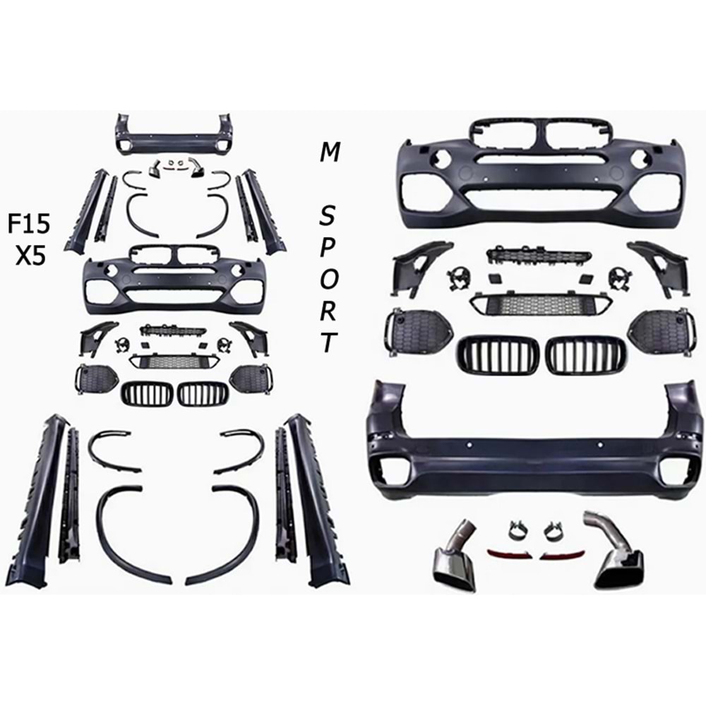 BMW F15 2013+ - Body Kit/Set X5 M Sport V2 Stil, Pnjr./Egz. Ucu., İşlem Yapılmamış Ham Ürün Yüzeyi, ABS