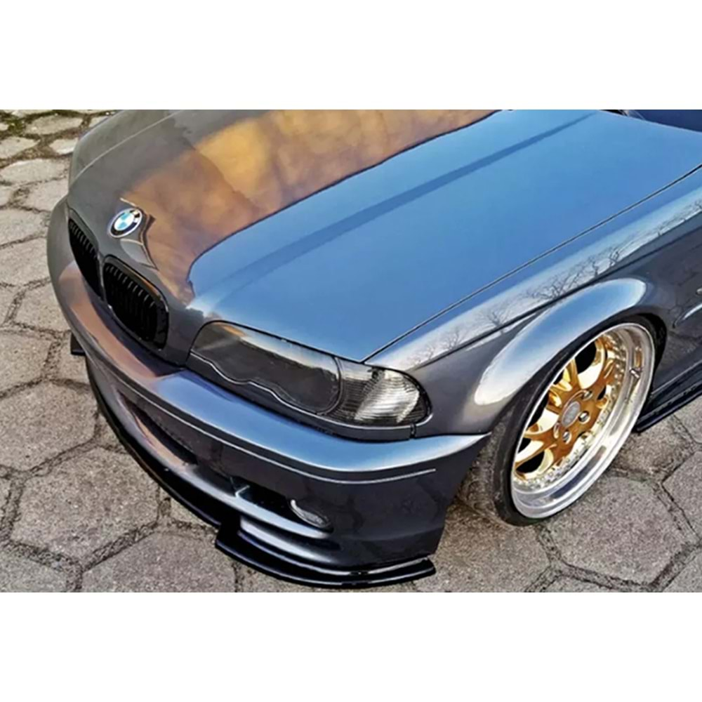 BMW E46 1997+ - Ön Lip B Plus+ M Sport/Technic V1 Stil, Piano Black Ürün Yüzeyi, Vacuum