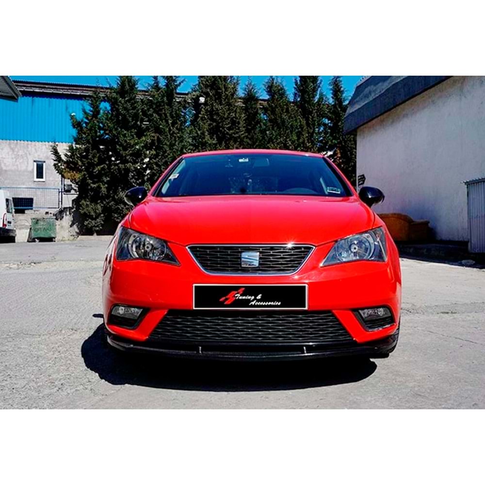 Seat Ibiza Mk4 2008+ - Tampon Lip/Ön B Plus Cupra Basic V1 Stil, Piano Black Ürün Yüzeyi, Vakum