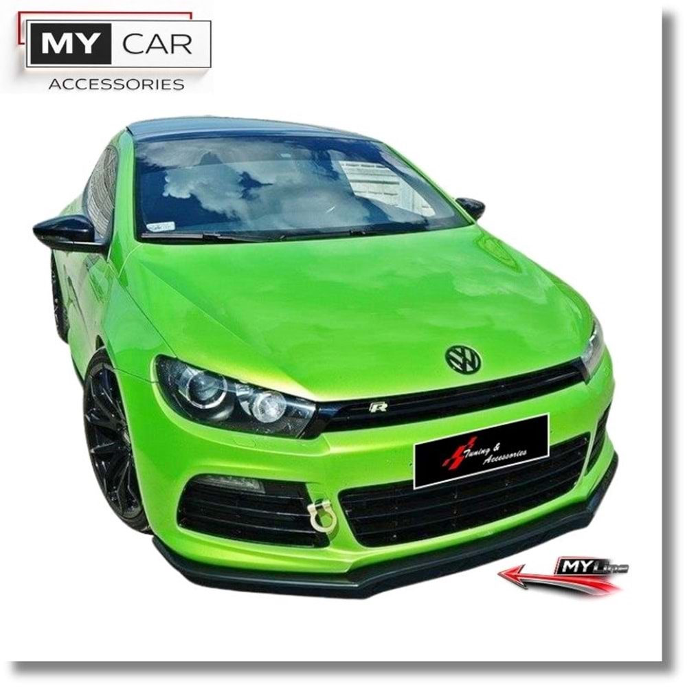 VW Scirocco Mk3 2008+ - Tampon Lipi/Ön, B Plus R V1 Stil, Piano Black Ürün Yüzeyi, Vakum