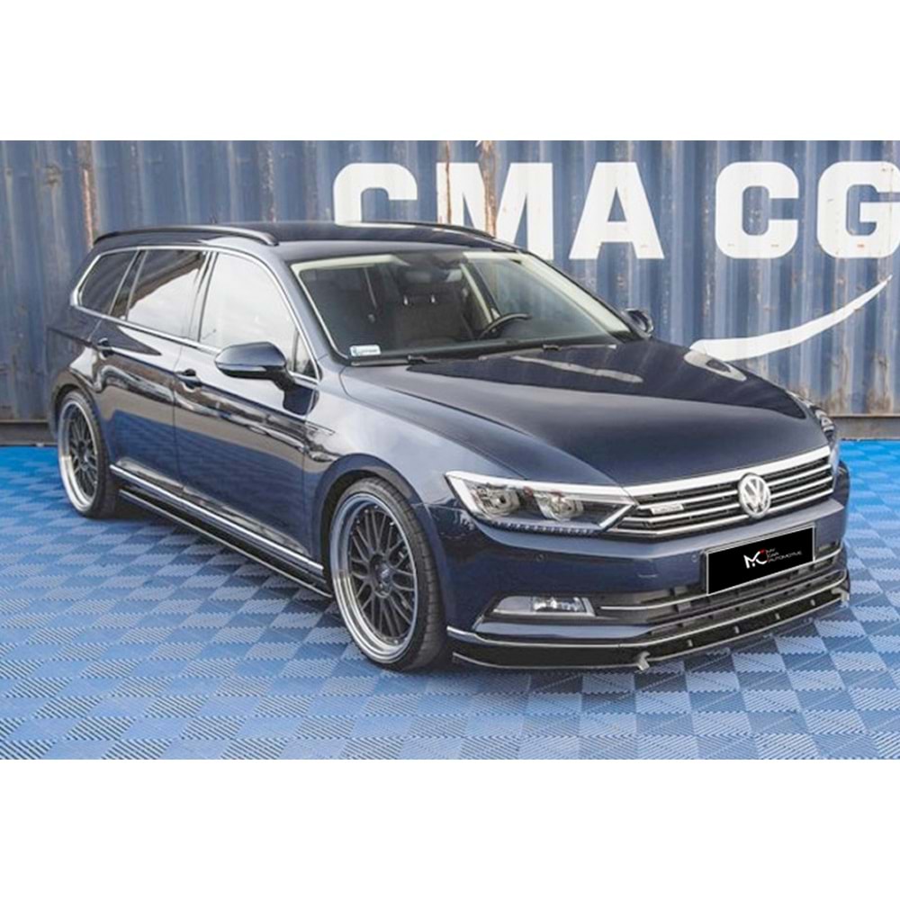 VW Passat B8 2015+ - Tampon Lipi/Ön, B Plus Oem V1 Stil, Std. Tmpn., Piano Black Ürün Yüzeyi, Vakum