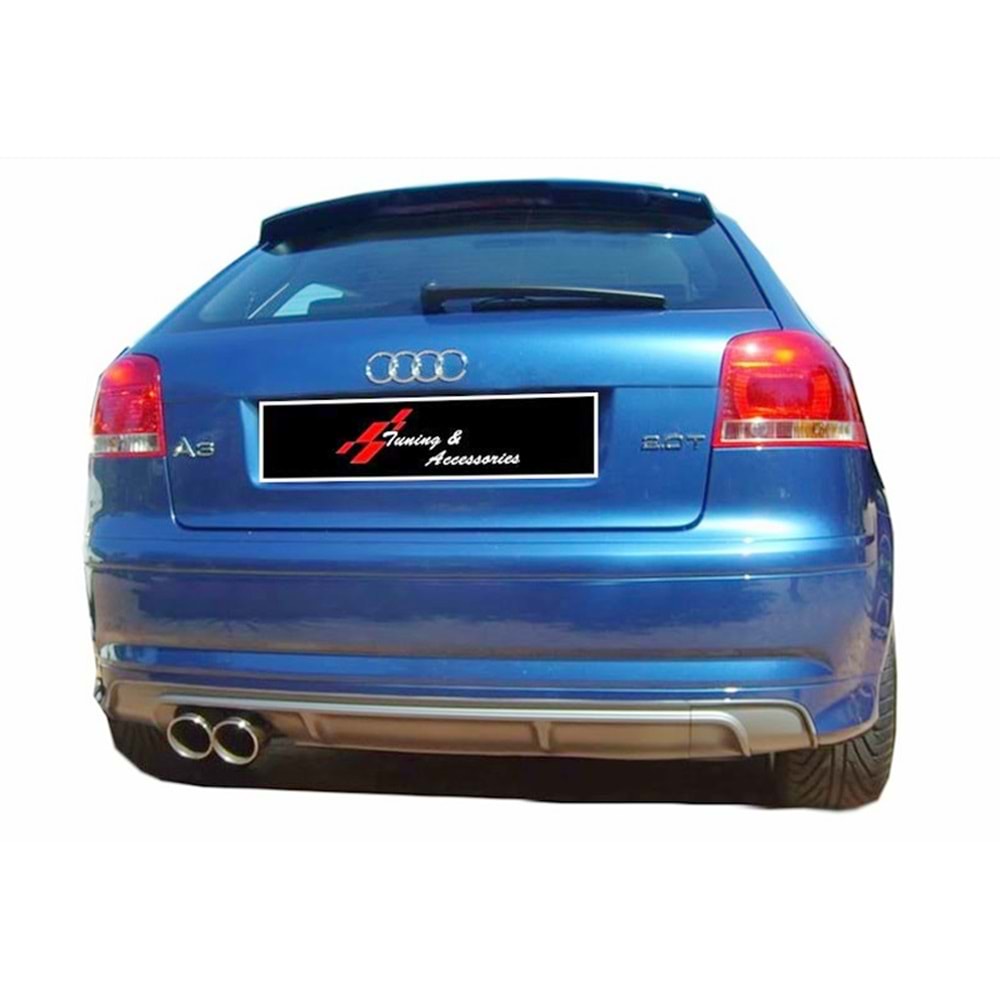 Audi A3 HB/3D 8P 2003+ - Tampon Eki/Arka, B S3 V1 Stil, Sol Çiftli Çıkış, İşlem Yapılmamış Ham Ürün Yüzeyi, Vakum
