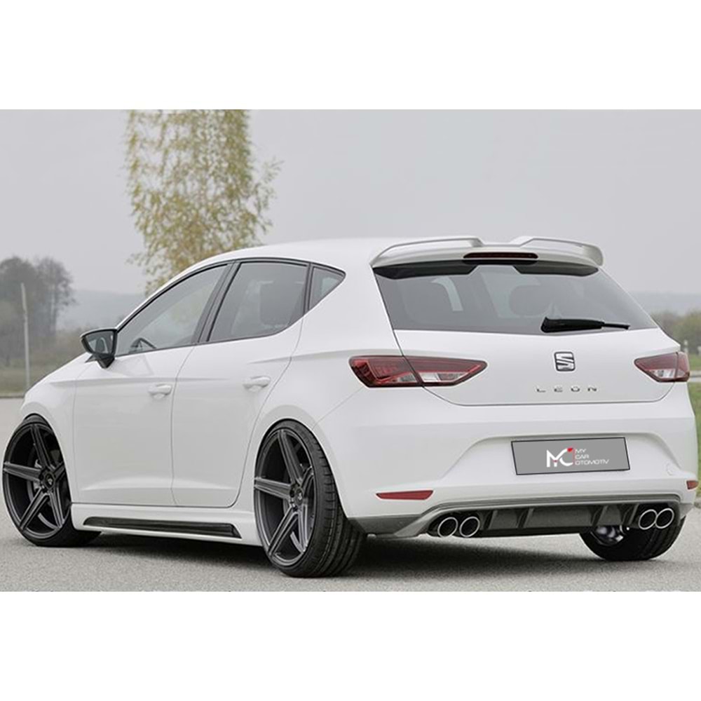 Seat Leon Mk3 2012+ - Difüzör/Arka FR Rieger V1 Stil, Çıkışsız, Piano Black Ürün Yüzeyi, Vakum