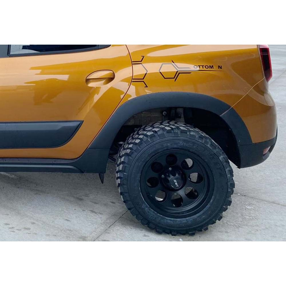 Dacia Duster 2 2018+ - Çamurluk Üzeri Kaplaması A Plus+ Oem Stil, Mat Siyah Vkm. Set