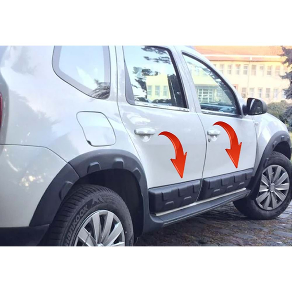 Dacia Duster 1 2009+ - Kapı Üzeri Kaplaması A Plus+ Off Road V1 Stil, Mat Siyah Ürün Yüzeyi Vkm. Set