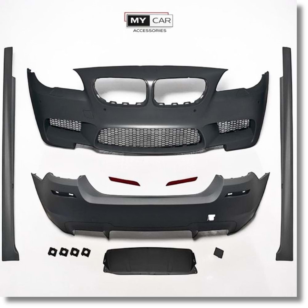 BMW F10 LCI 2010+ - Body Kit/Set, M5 V1 Stil, Far Yıkama Yeri, PCD, İşlem Yapılmamış Ham Ürün Yüzeyi, PU, Set