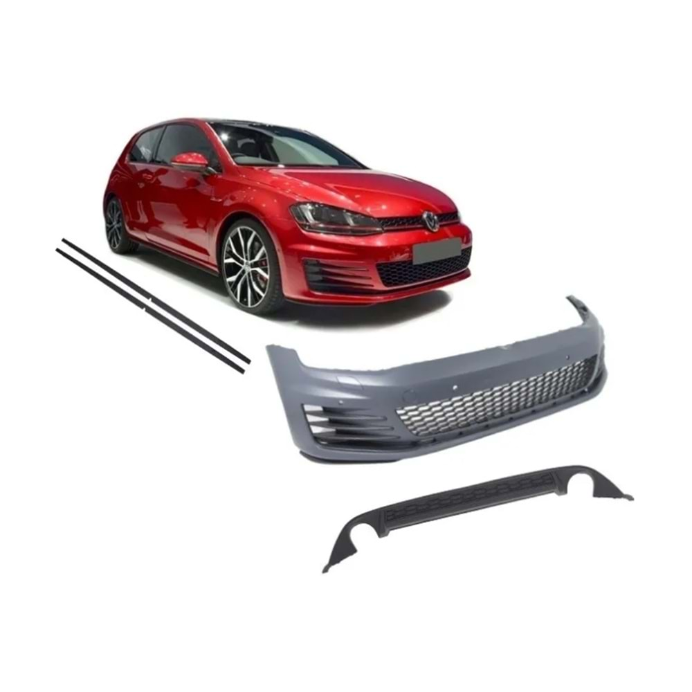 VW Golf Mk7 2012+ - Body Kit GTI Stil 7.5 Görünümlü Chn., İşlem Yapılmamış Ham Ürün Yüzeyi, ABS, Set