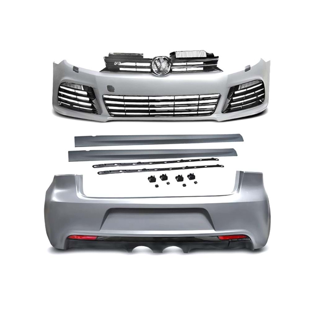 VW Golf Mk6 2008+ - Body Kit/Set, R20 V1 Stil, İşlem Yapılmamış Ham Ürün Yüzeyi ,PP, Set