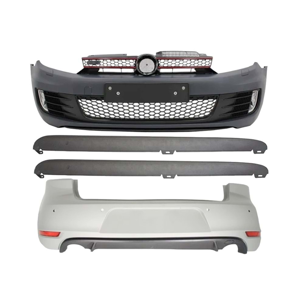 VW Golf Mk6 2008+ - Body Kit/Set, GTI V1 Stil, İşlem Yapılmamış Ham Ürün Yüzey, PP, Set