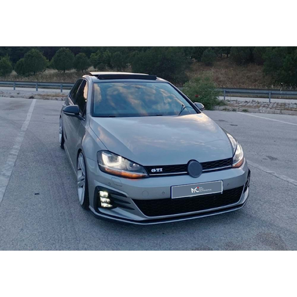 VW Golf Mk7 2012+ - Tampon Ön GTI Stil 7.5 Görünümlü Chn., Pnjr., İşlem Yapılmamış Ham Ürün Yüzeyi, ABS, Set