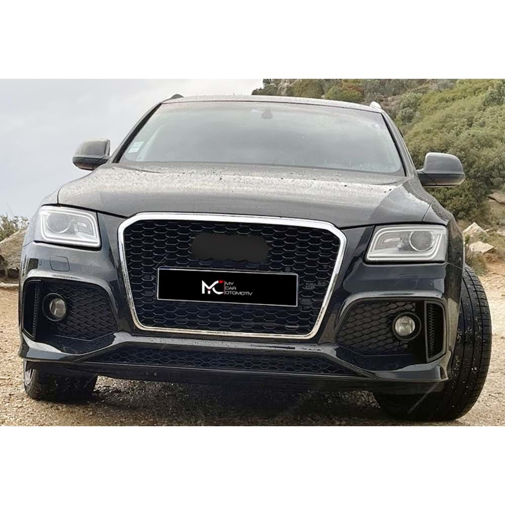 Audi Q5 8R Mk1 FL 2012+ - Tampon Ön RSQ5 Stil, Pnjr. Üst, İşlem Yapılmamış Ham Ürün Yüzey, ABS, Set