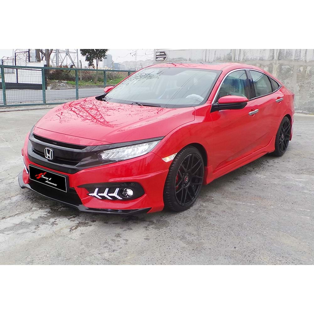 Honda Civic FC5 2016+ - Ön Ek Turbo Stil, İşlemsiz Ham Yüzey Vakum