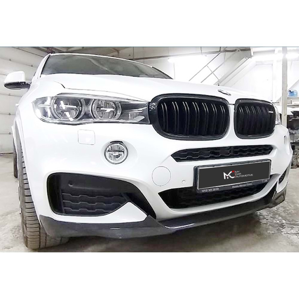 BMW F16 2014+ - Ön Lip A Plus M Performance Stil M Spt. Tmpn., Piano Black Parlak Yüzey Vkm.