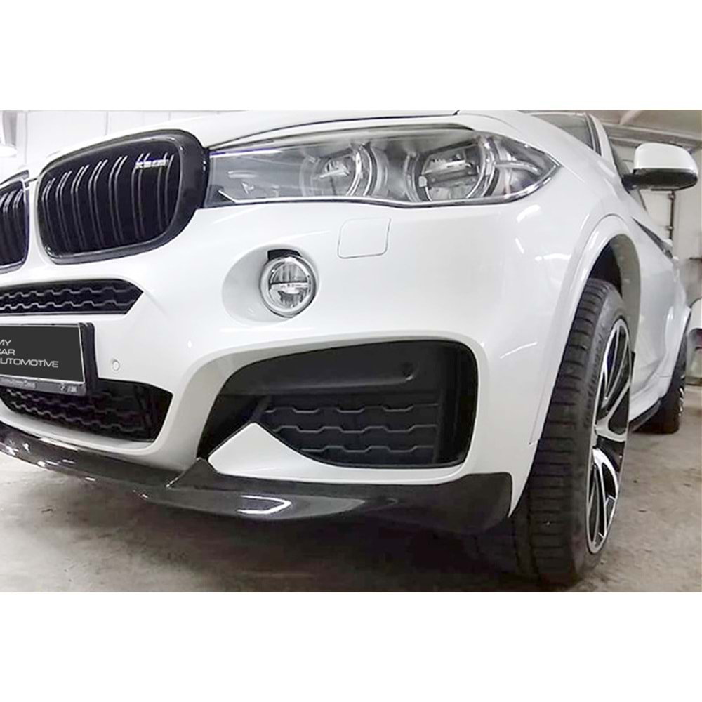 BMW F16 2014+ - Ön Lip A Plus M Performance Stil M Spt. Tmpn., Piano Black Parlak Yüzey Vkm.