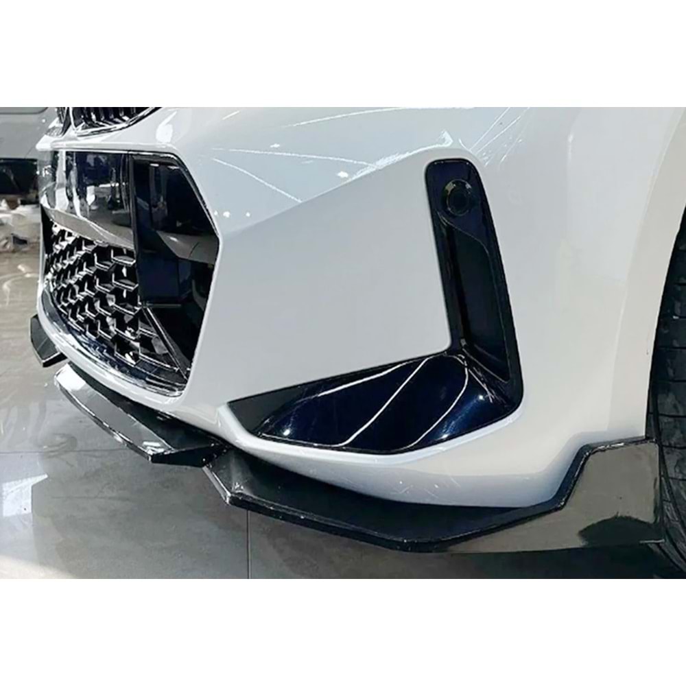 BMW G20 LCI 2022+ - Tampon Lipi/Ön, M Sport V2 Stil ,2 Parça, Piano Black Boyalı Ürün Yüzey, ABS, Set