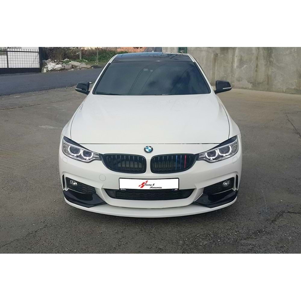 BMW F36 2014+ - Ön Ek M Performance Stil Flaplı, Piano Black Vakum Set