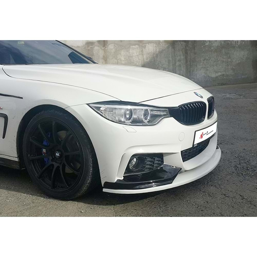 BMW F36 2014+ - Ön Ek M Performance Stil Flaplı, Piano Black Vakum Set