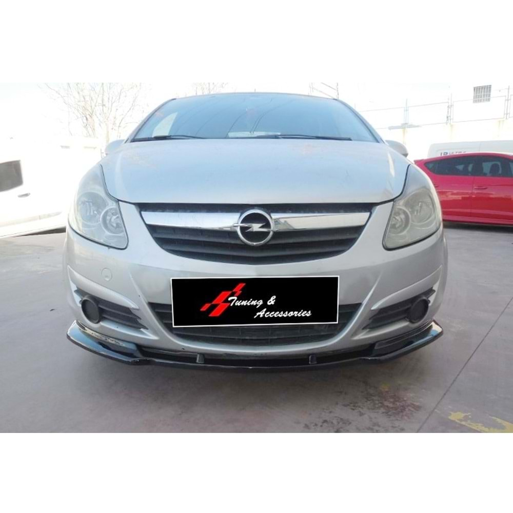 Opel Corsa D FL 2011+ - Ön Lip Basic 2 mm, Piano Black Ürün Yüzeyi, Vakum