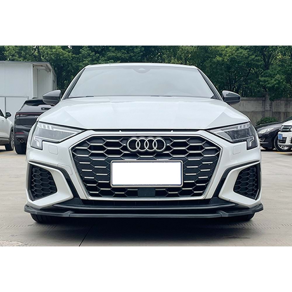 Audi A3 S 8Y SB, SD 2020+ - Tampon Lipi/Ön, S3/S Line V1 Stil, Piano Black Boyalı Ürün Yüzeyi, ABS, Set