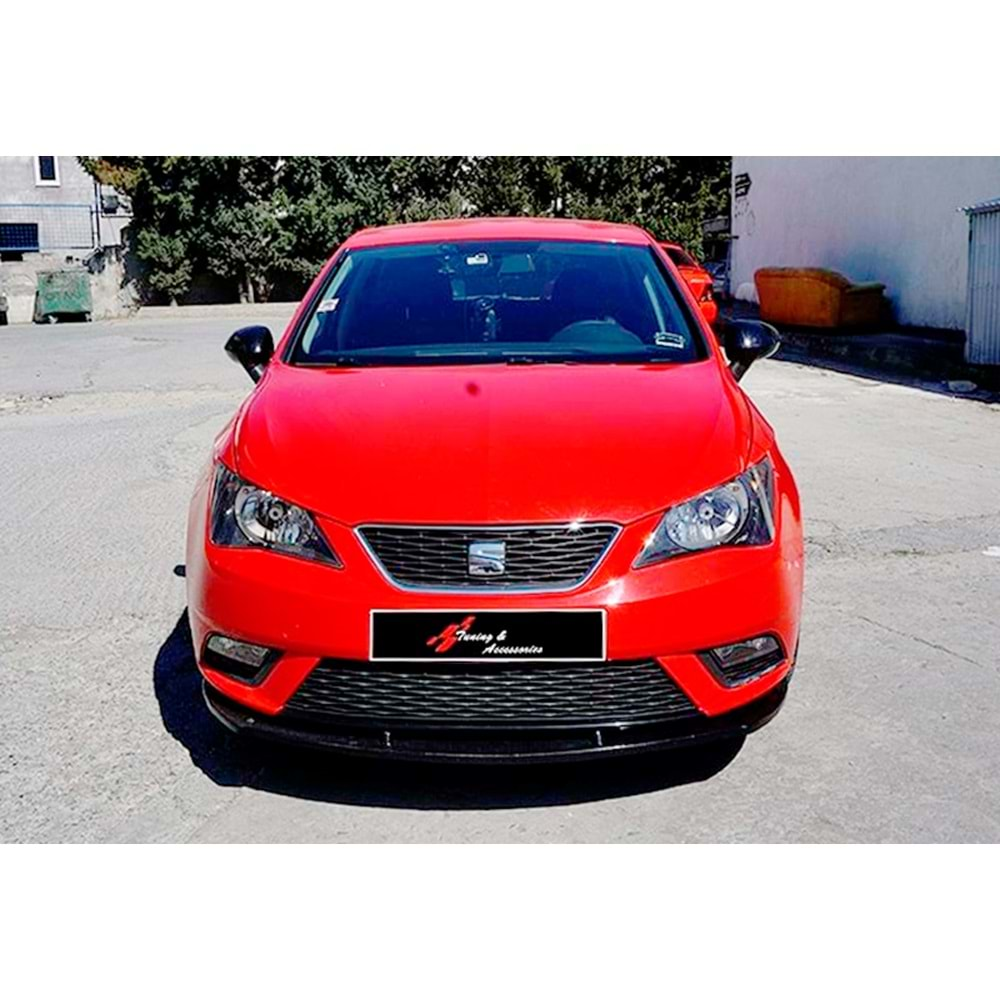 Seat Ibiza Mk4 2008+ - Ön Lip Cupra Basic 2 mm, Piano Black Ürün Yüzeyi, Vakum