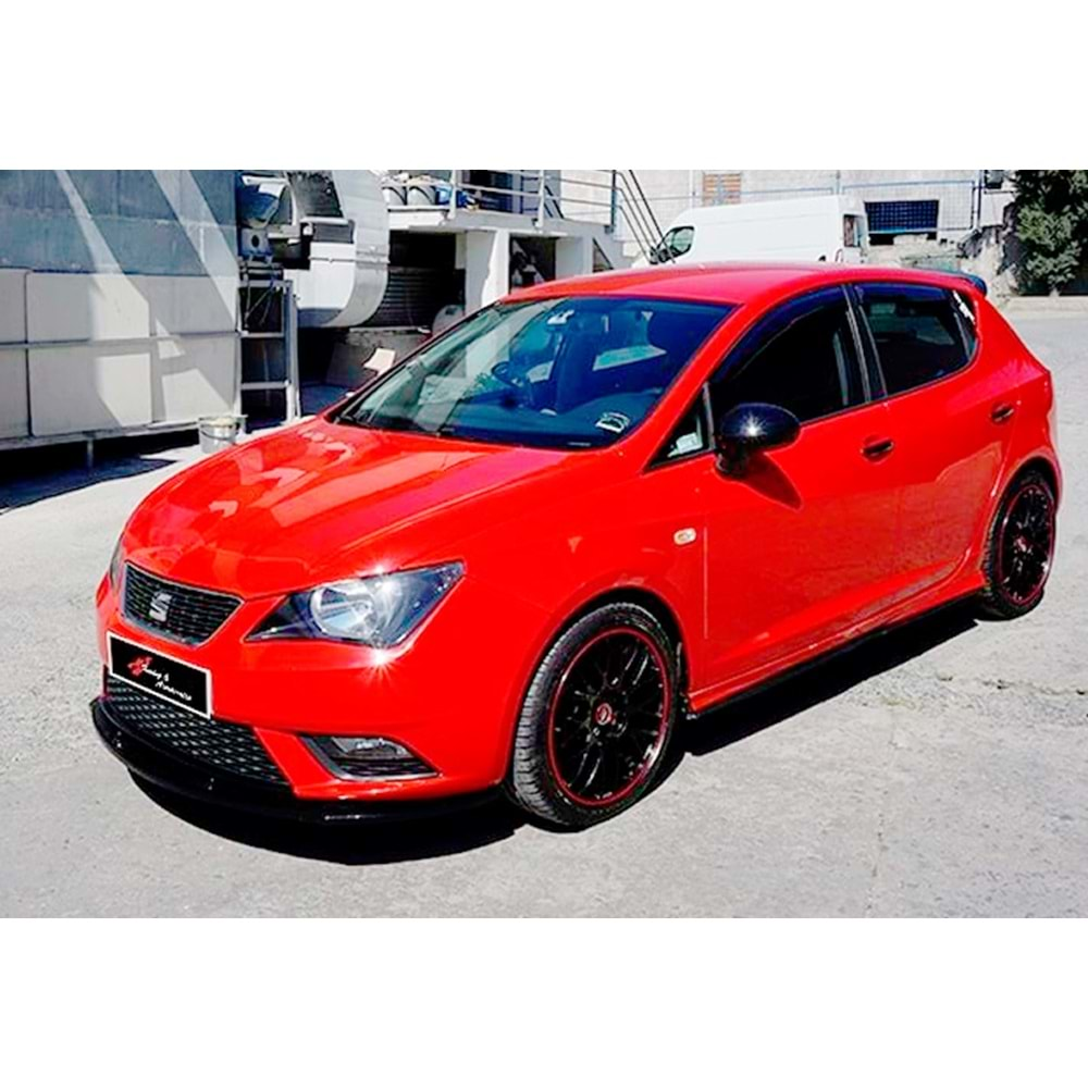 Seat Ibiza Mk4 2008+ - Ön Lip Cupra Basic 2 mm, Piano Black Ürün Yüzeyi, Vakum