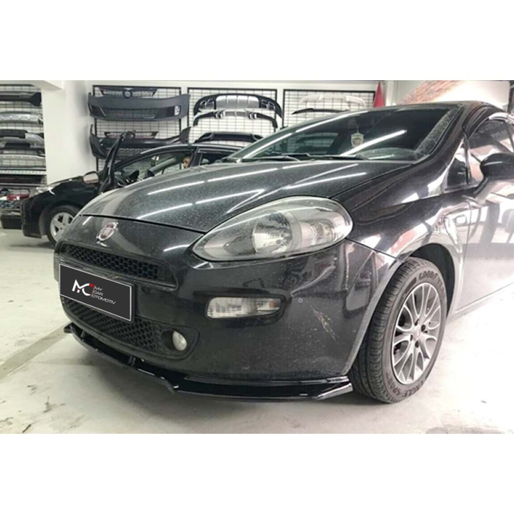 Fiat Punto 2012+ - Ön Lip Basic 2 mm, Piano Black Vakum