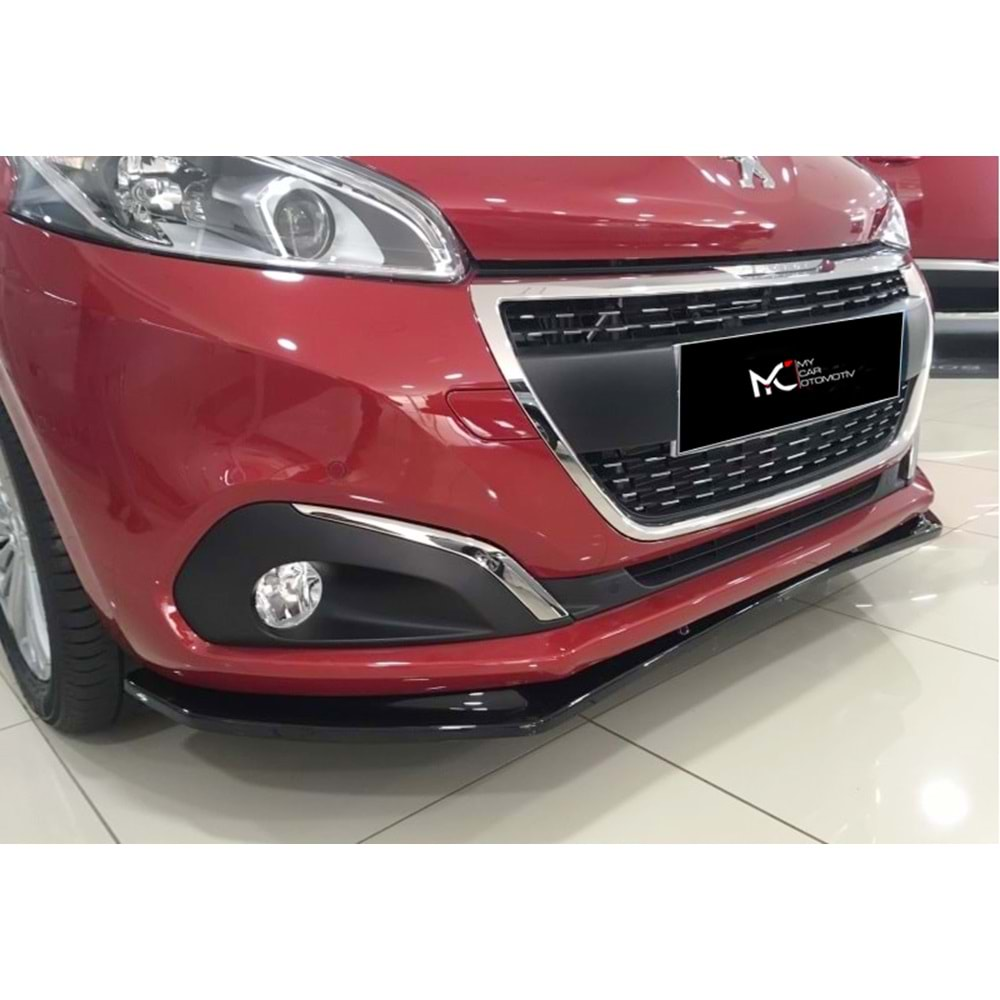 Peugeot 208 FL 2012+ - Ön Lip Basic 2 mm, Piano Black, Vakum