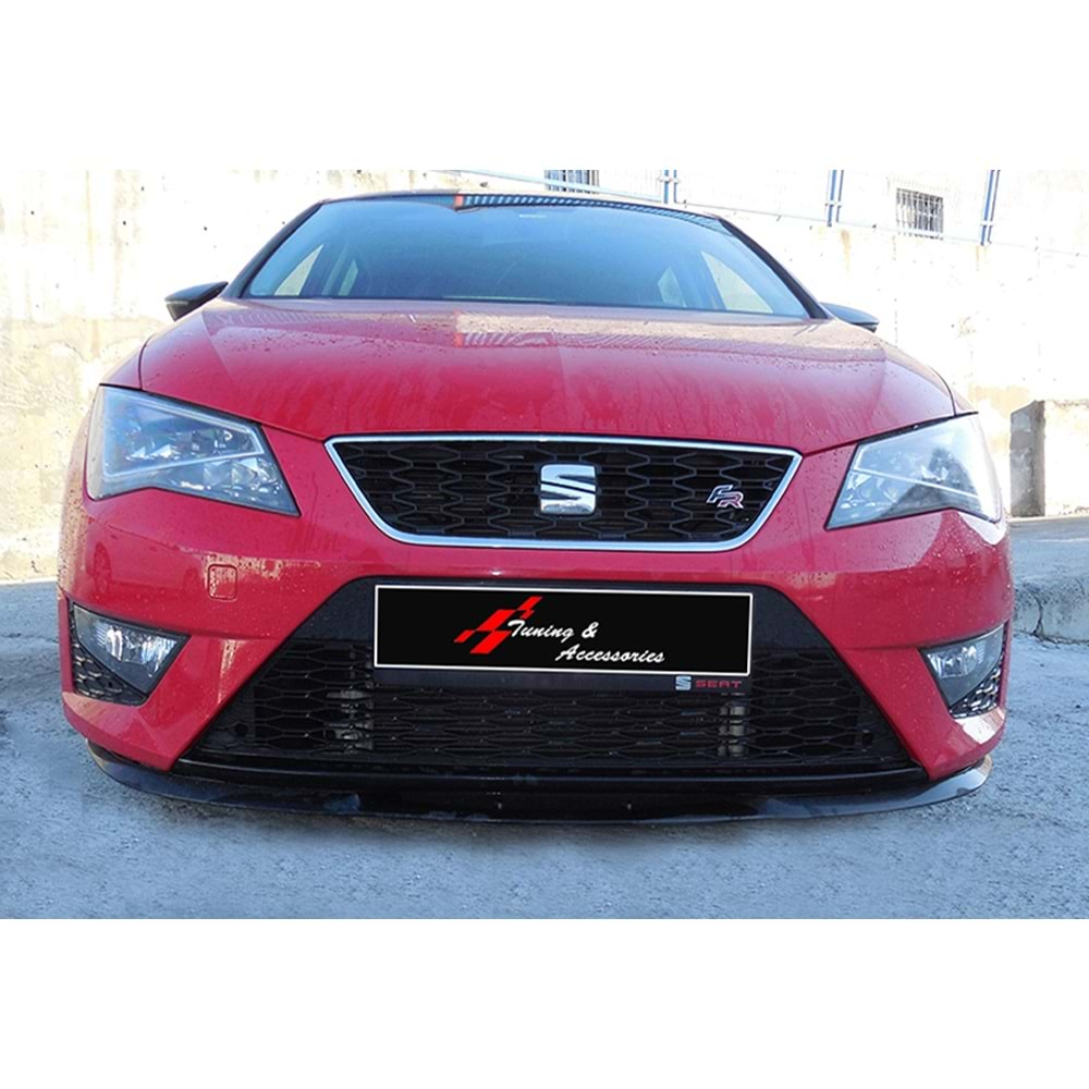 Seat Leon Mk3 2012+ - Ön Lip Cupra Basic 2 mm, Piano Black Vakum