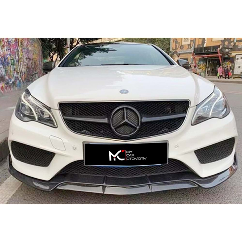 M. Benz W212 2013+ - Ön Lip Flaplı Brabus Stil 3 Parça, Piano Black ABS