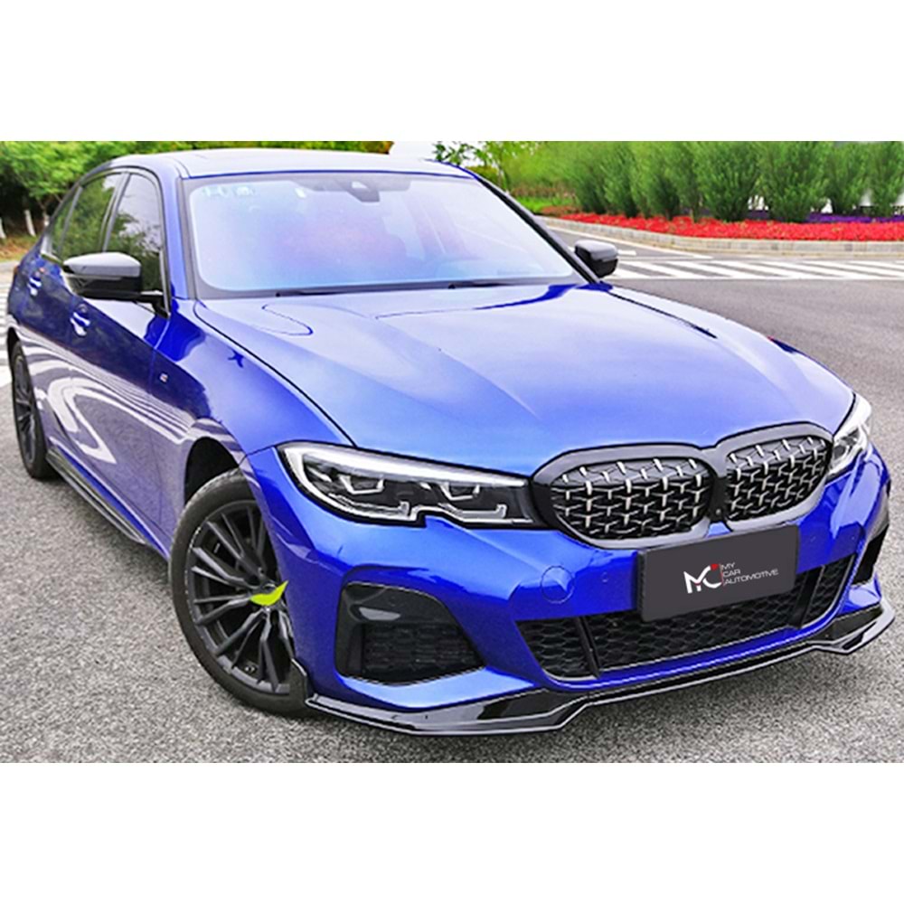 BMW G20 2019+ - Ön Ek M Sport Stil 3 Parça, Piano Black Boyalı Yüzey ABS