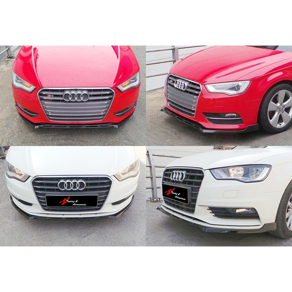 Audi A3 8V HB, S 2012+ - Ön Lip Sport Stil, Piano Black Vakum