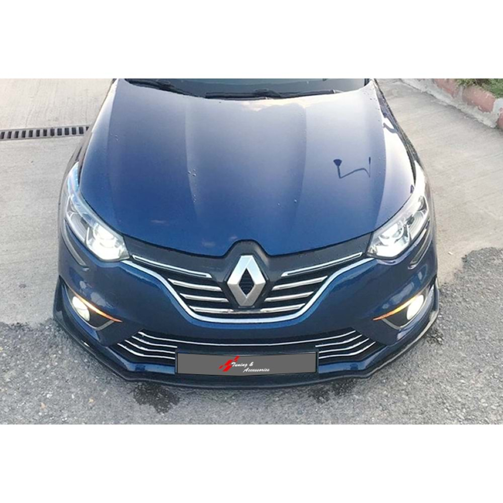 Renault Megane 4 2016+ - Ön Lip Flaplı Plus V1 Stil 3 Parça, İşlemsiz Ham Yüzey Vakum