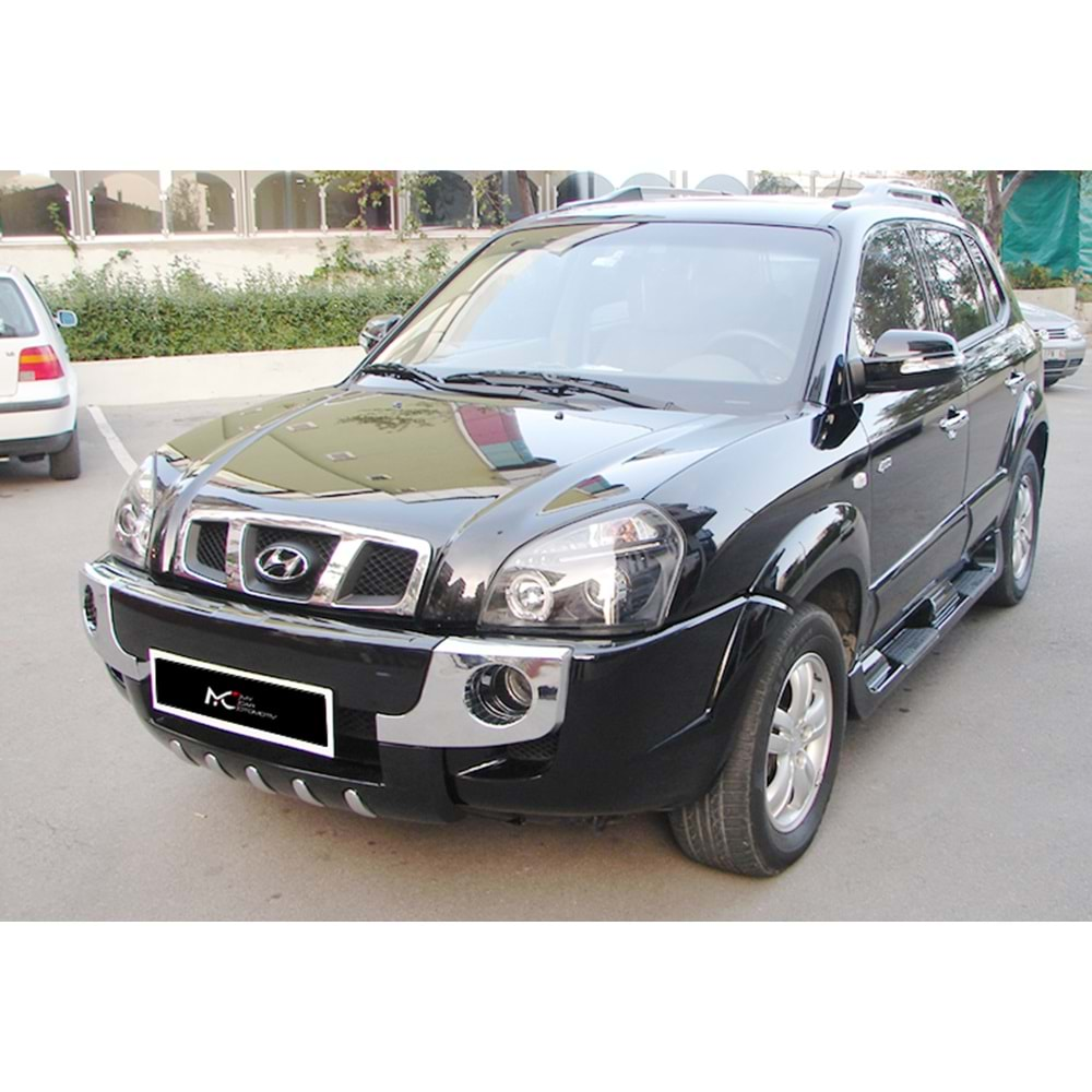 Hyundai Tucson 1 2004+ - Koruma Barı Oem V1 Stil Ön ve Arka, Krm. Mat Füme Boyalı Ürün Yüzeyi ABS Set