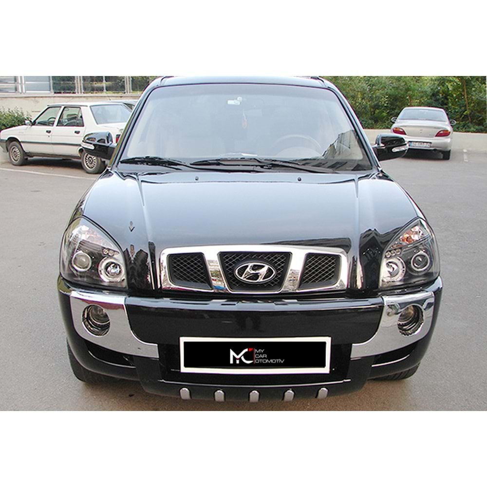 Hyundai Tucson 1 2004+ - Koruma Barı Oem V1 Stil Ön ve Arka, Krm. Mat Füme Boyalı Ürün Yüzeyi ABS Set