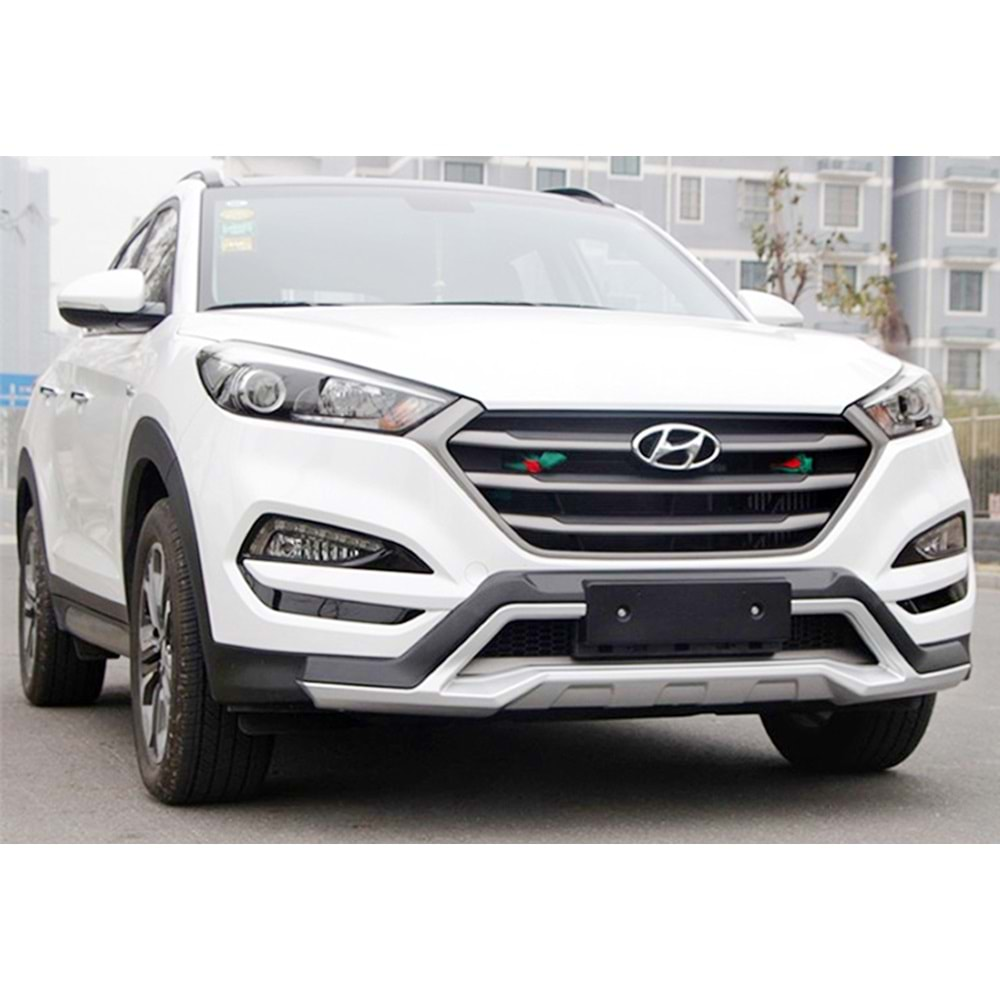 Hyundai Tucson 3 2015+ - Koruma Barı Elit Ön ve Arka, Krm. Gri Siyah ABS Set