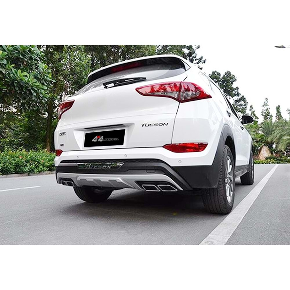 Hyundai Tucson 3 2015+ - Koruma Barı Elit Ön ve Arka, Krm. Gri Siyah ABS Set