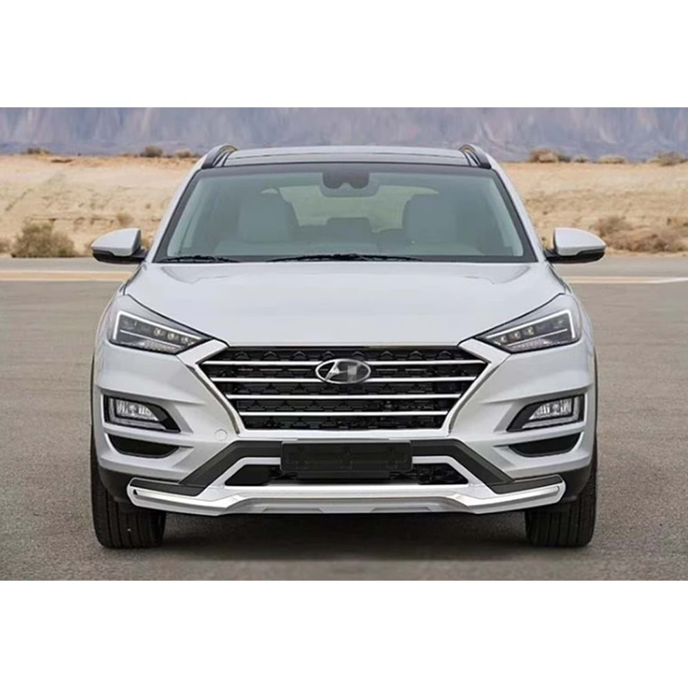 Hyundai Tucson 3 FL 2018+ - Koruma Barı Elit V1 Stil Ön ve Arka, Krm. Gri Siyah Boyalı Ürün Yüzeyi ABS Set