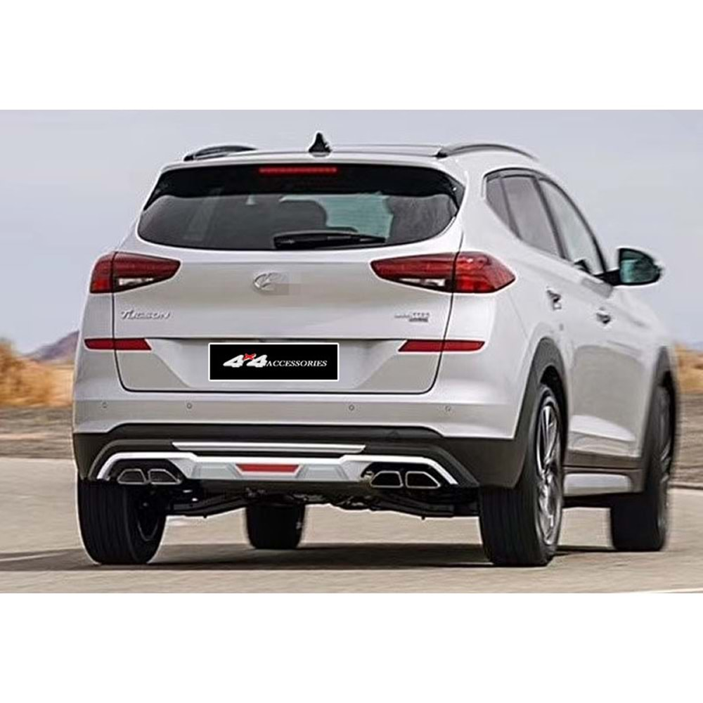 Hyundai Tucson 3 FL 2018+ - Koruma Barı Elit V1 Stil Ön ve Arka, Krm. Gri Siyah Boyalı Ürün Yüzeyi ABS Set