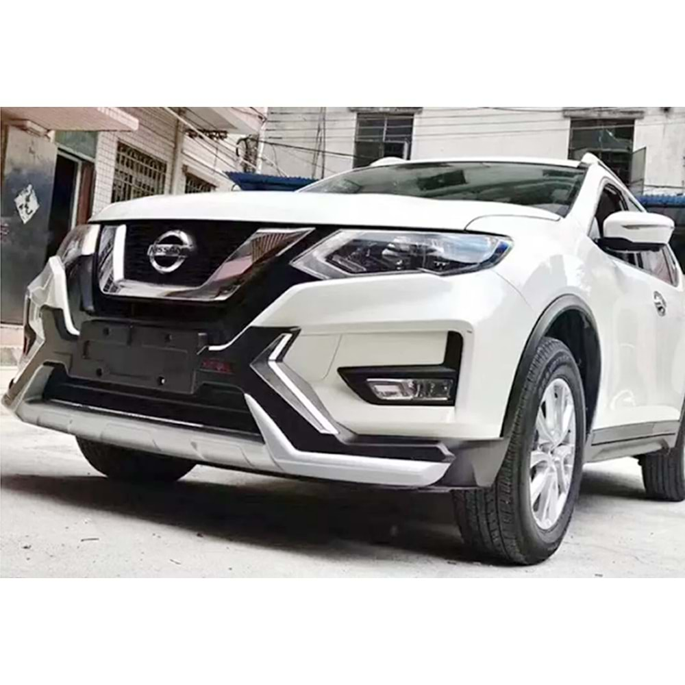 Nissan X Trail 3 FL 2017+ - Koruma Barı Elit Ön ve Arka, Krm. Gri Siyah ABS Set