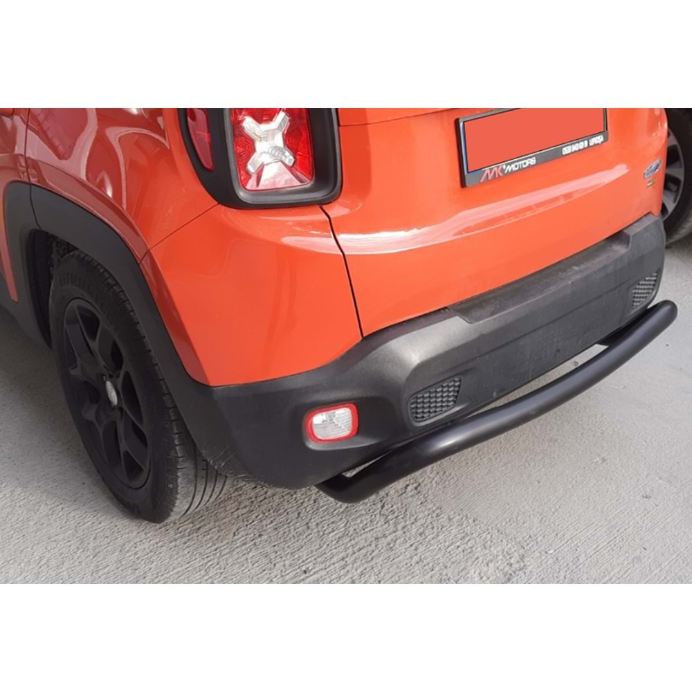 Jeep Renegade 2014+ - Koruma Barı/Arka, U Stil, Mat Siyah Boyalı Ürün Yüzeyi, 70 mm, DKP Çelik