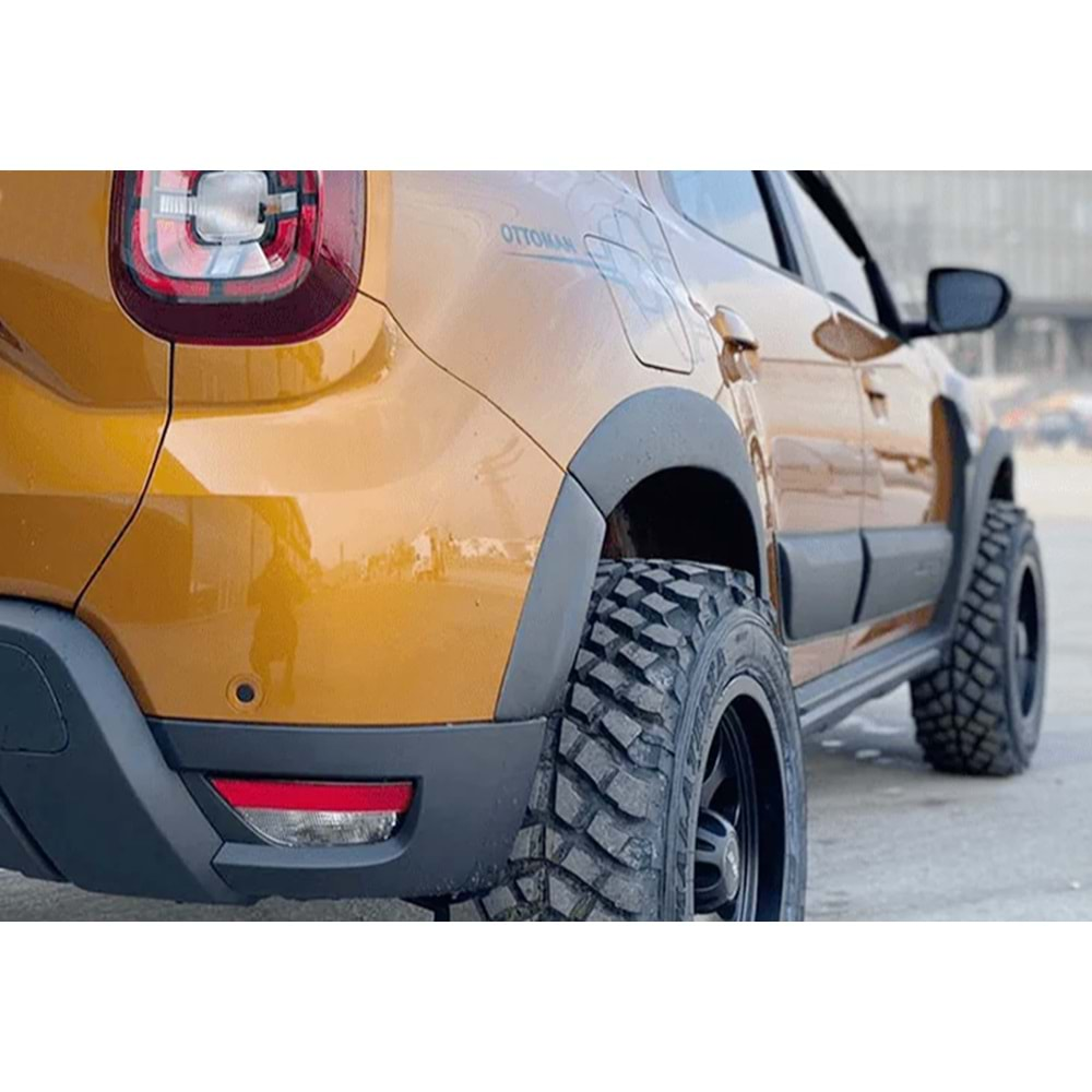 Dacia Duster 2 2018+ - Protector Body Kit A Plus+ Oem Standart Stil Park Asistanlı , Mat Siyah Ürün Yüzeyi Vkm. Set