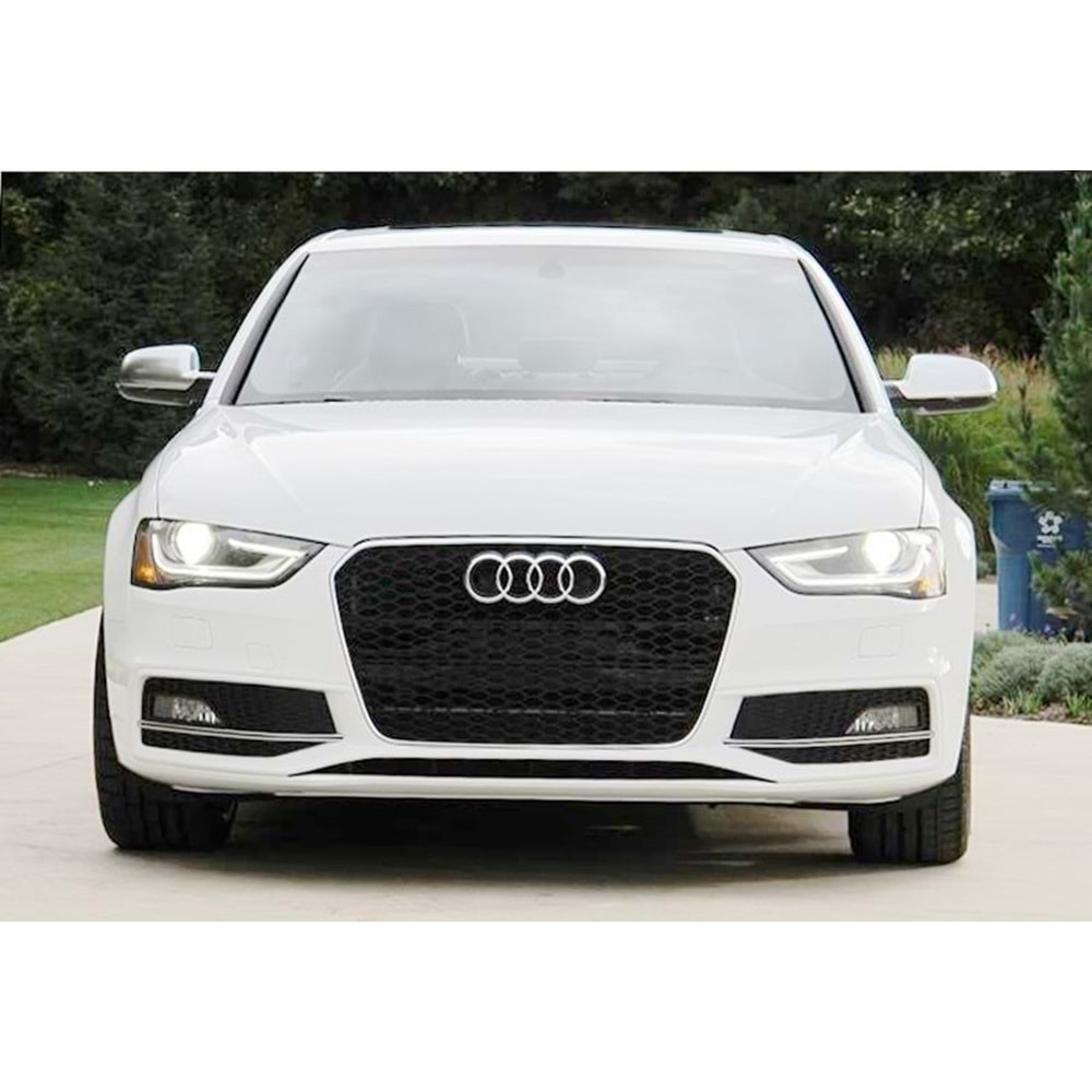 Audi A4 2012+ - Panjur RS4 Stil, Krm. Çerçeve Şerit Piano Black İç ABS