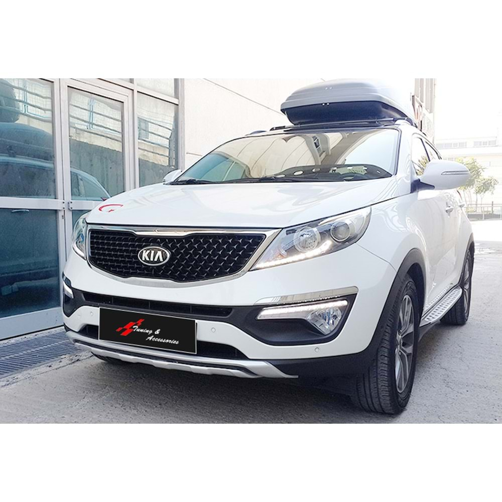 Kia Sportage R 2010+ - Plate Oem Style Ön ve Arka, Mat Gri+Siyah Ürün Yüzeyi, ABS, Set