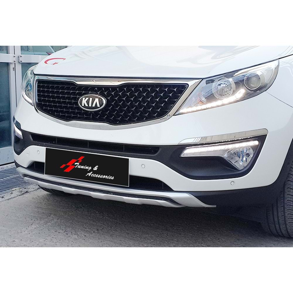 Kia Sportage R 2010+ - Plate Oem Style Ön ve Arka, Mat Gri+Siyah Ürün Yüzeyi, ABS, Set