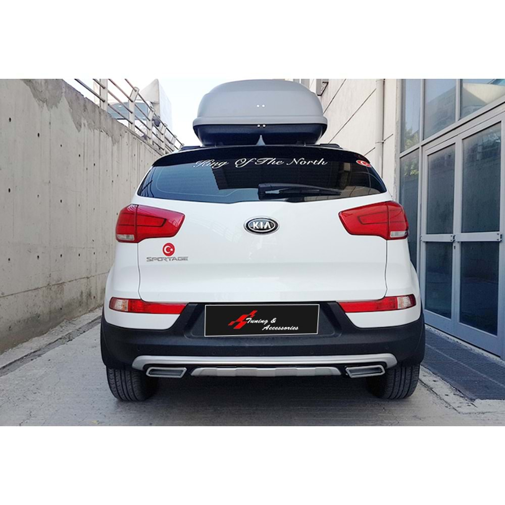 Kia Sportage R 2010+ - Plate Oem Style Ön ve Arka, Mat Gri+Siyah Ürün Yüzeyi, ABS, Set